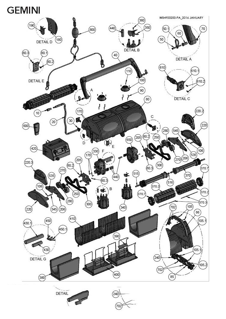 POOL360 UltraMax Gemini RB Pool Cleaner with Remote and Caddy