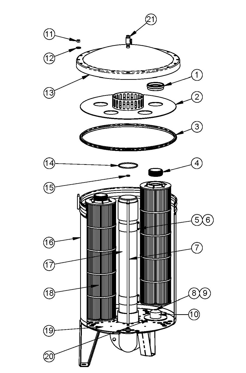 Harmsco Residential Cluster Filter Parts Diagrams