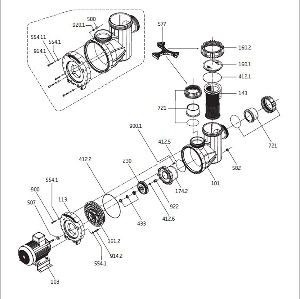 POOL360 | 95-X 3-Phase High Performance Pool Pump 7.5HP