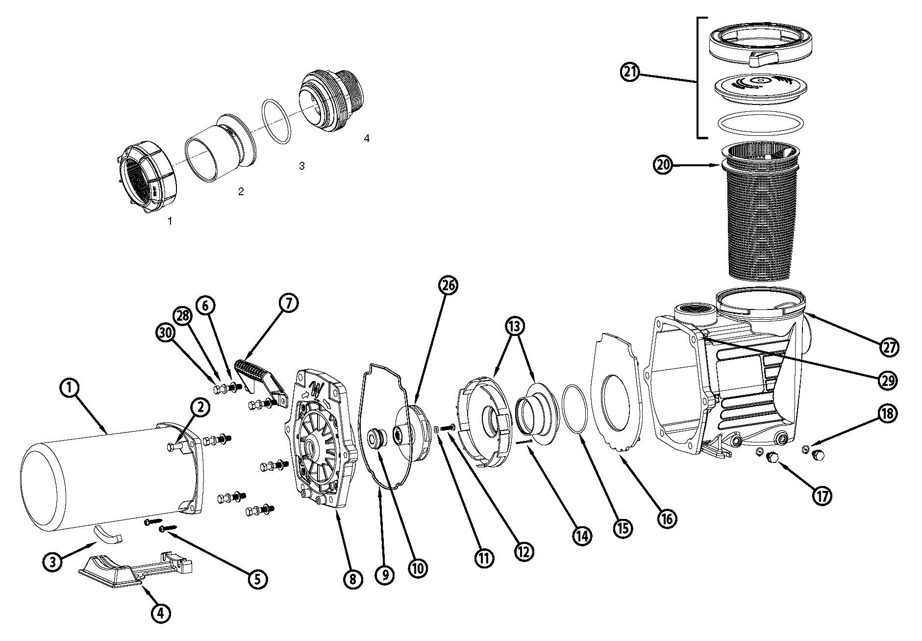 POOL360 2 Speed SMF In Ground Pool Pump 1.5 HP 230V