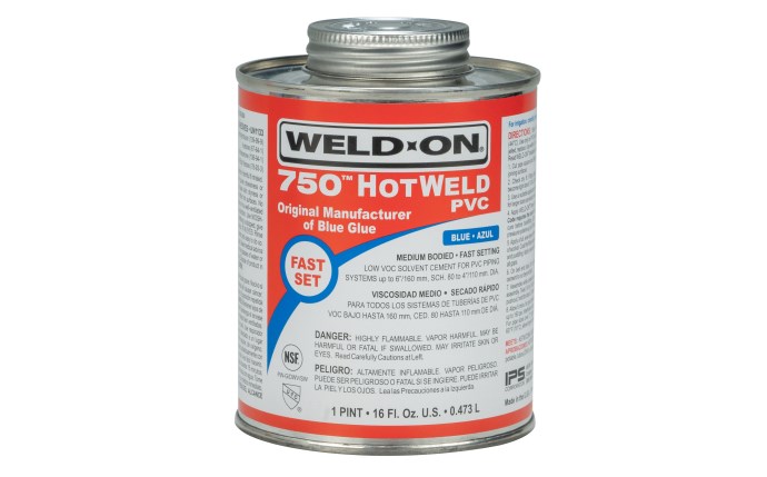 Weld On Wet R Dry PVC Glue 725 Blue Cement