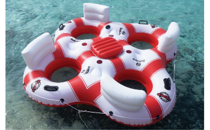 POOL360  Super Chill 4-Person Floating Tube with Cooler 78 x 78
