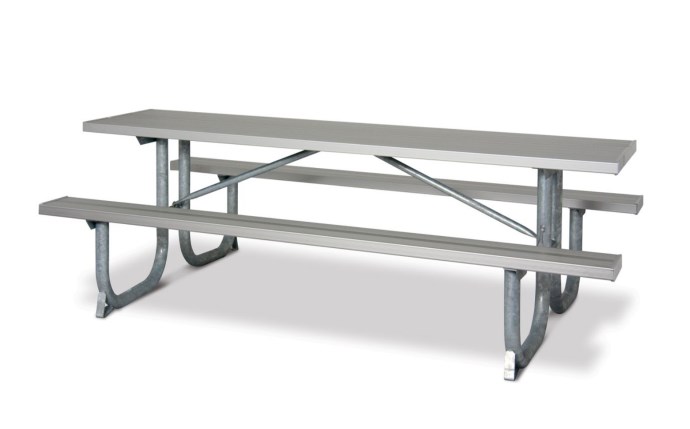 POOL360 | 8' ADA Accessible Galvanized Aluminum Picnic Table